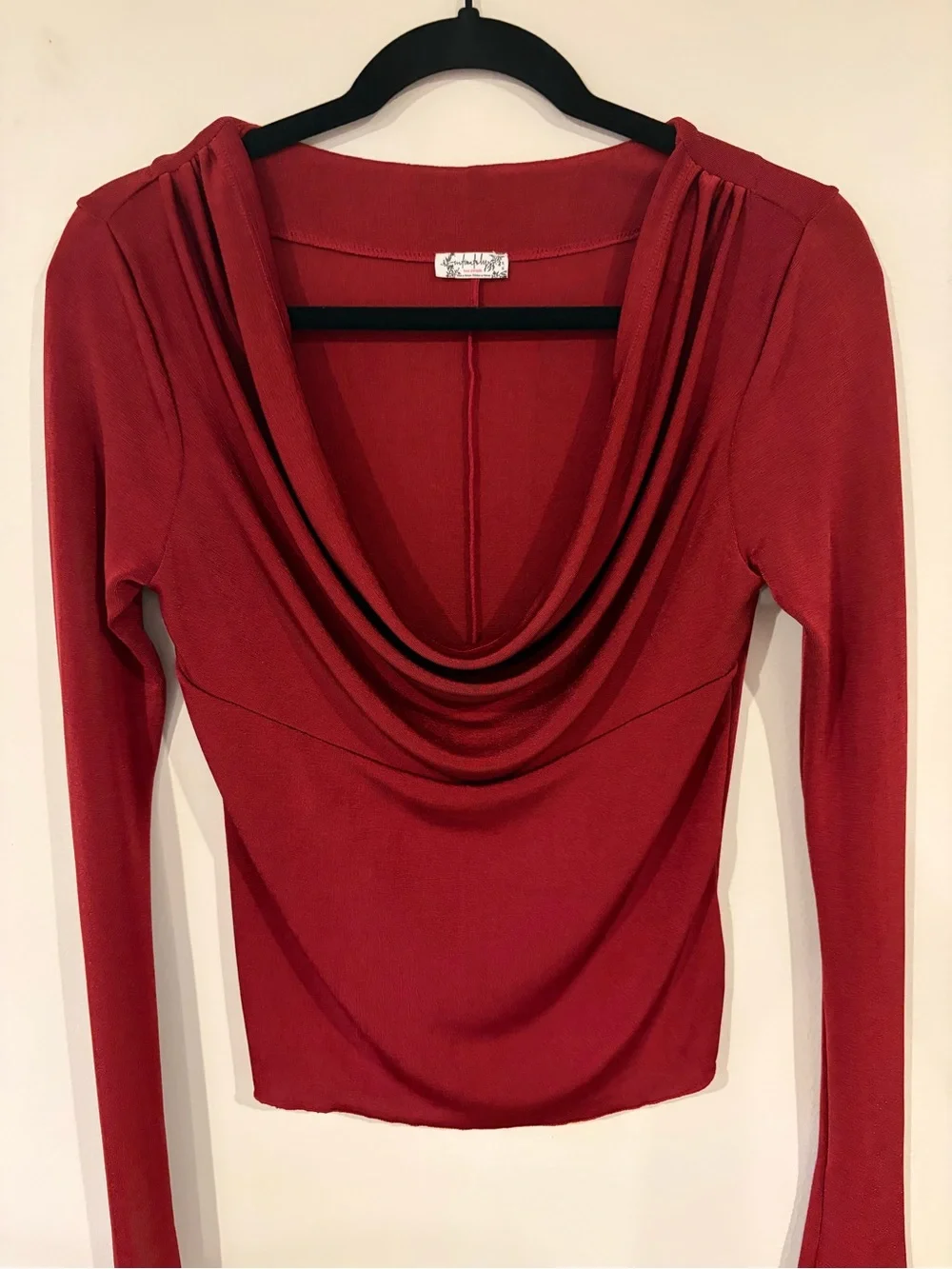 Free People Intimately Running Late Slinky Cowl Neck Top Medium